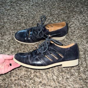 Born Jakob Blue Leather Cutout Oxford Loafers Size 7.5